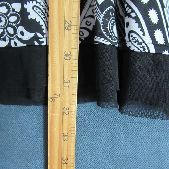 Coco + Carmen Top Womens L/XL Black White Floral Tunic Momcore Work Blouse - Picture 4 of 7